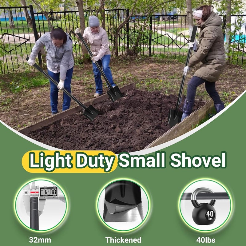 ABtool Shovel, Garden Shovels for Digging, Small Spade Square Trench Shovel with 43.3" Metal Handle,Mini Transfer Small Flat Shovels for Gardening,Planting,Digging,Landscaping,Camping,Kids Sand Beach Shovels - Image 3